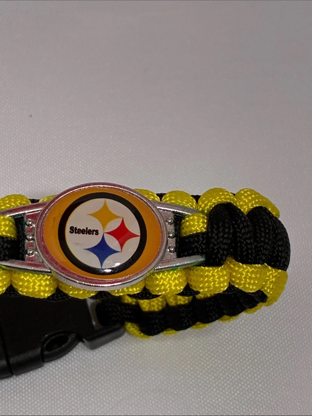 Black & Gold Steelers NFL Pittsburgh Braided Rope Wrist Bracelet